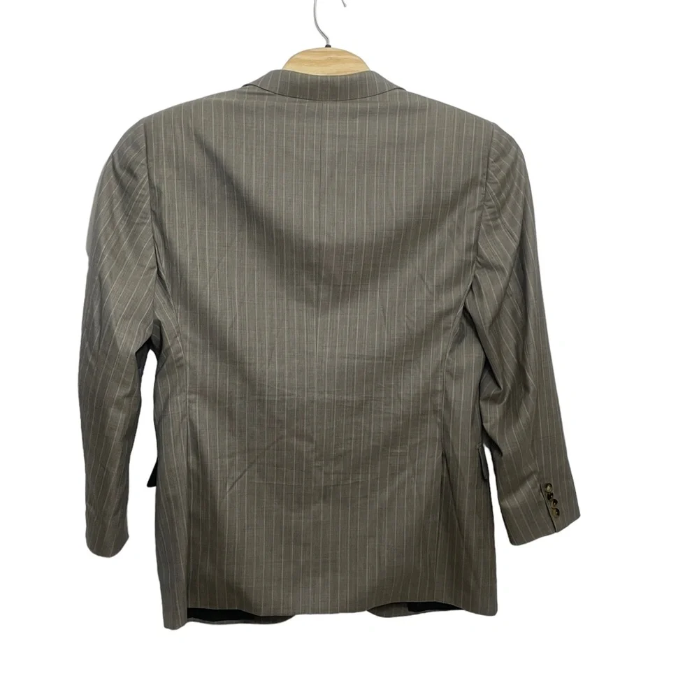 Ermenegildo Zegna Su Misura Taupe‎ Stripes Mens Suit Jacket Blazer